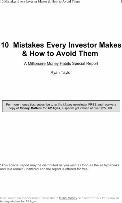 Product picture 10 Mistakes Every Investor Makes & How to Avoid Them